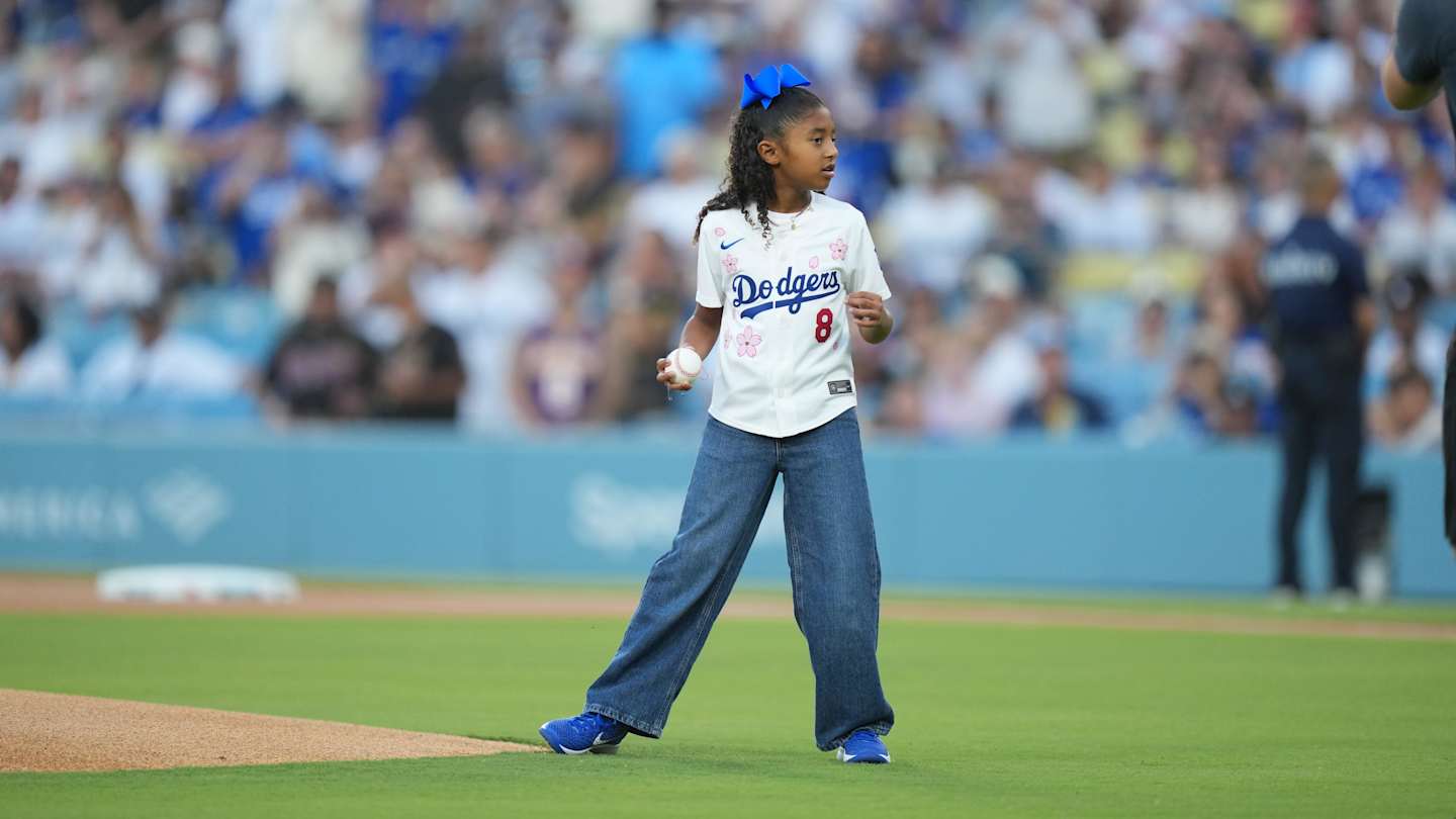 Bianka Bryant's Perfect Dodgers First Pitch