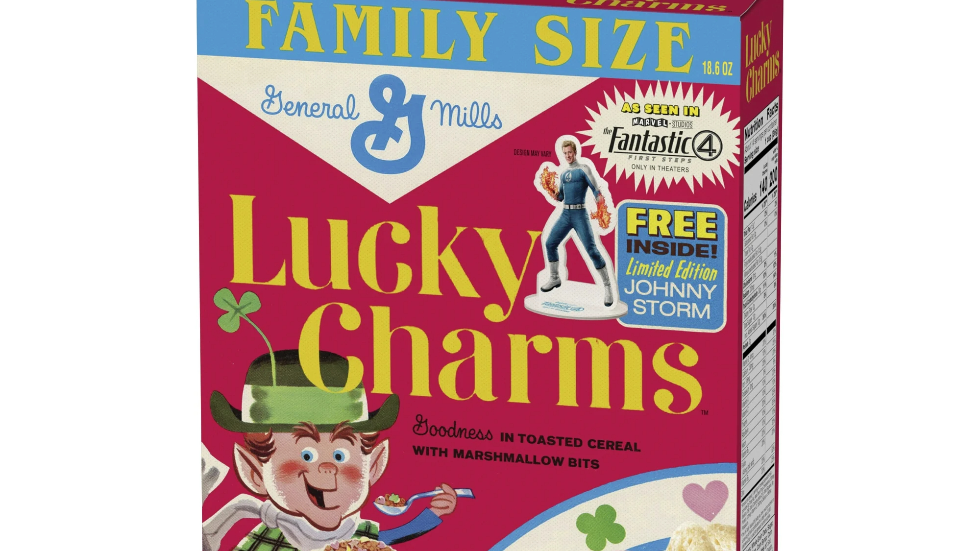 Retro Lucky Charms Cereal: Johnny Storm Figure Inside!